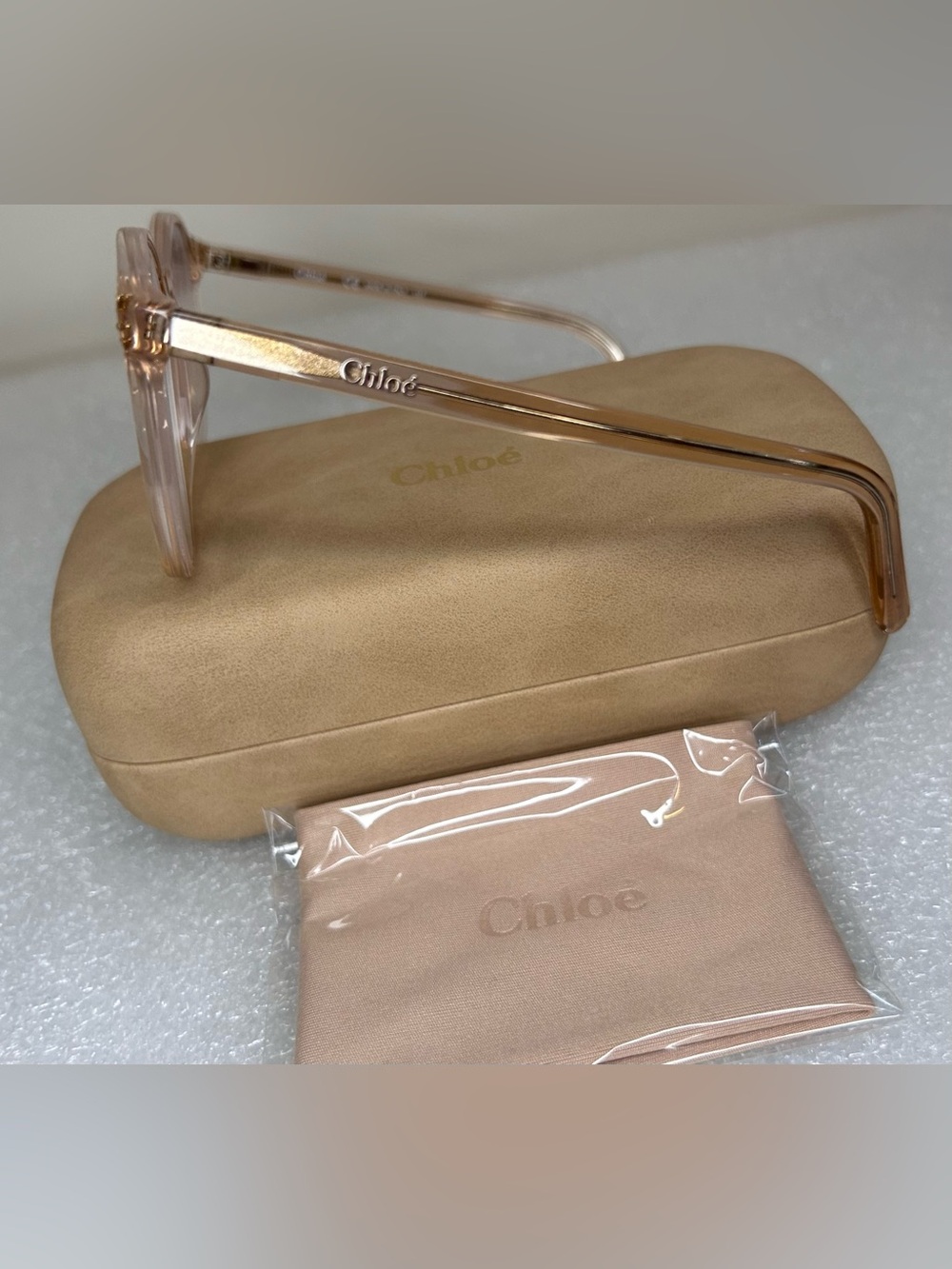 CHLOE CE2714 749 Clear Peach Pink Eyeglass Frames 54-17-140mm B50mm Italy - Picture 4 of 7